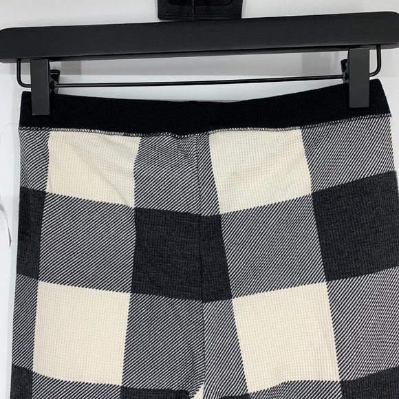Old Navy Leggings Thermal Black Buffalo Plaid Print Pull On NWT - Picture 9 of 10